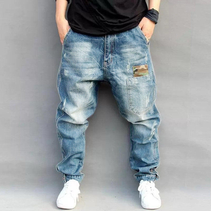 Men's Street Style Denim Harem Pants