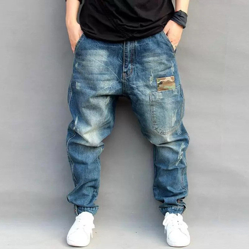 Men's Street Style Denim Harem Pants