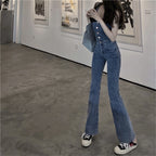 Women's Flared Denim Jumpsuit