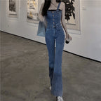 Women's Flared Denim Jumpsuit