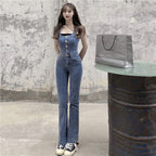Women's Flared Denim Jumpsuit