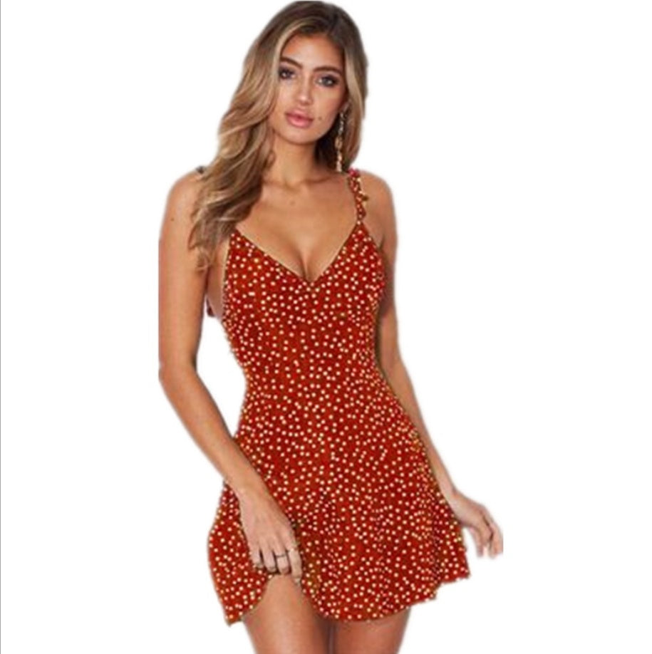 Women's Polka-dot Strap Dress