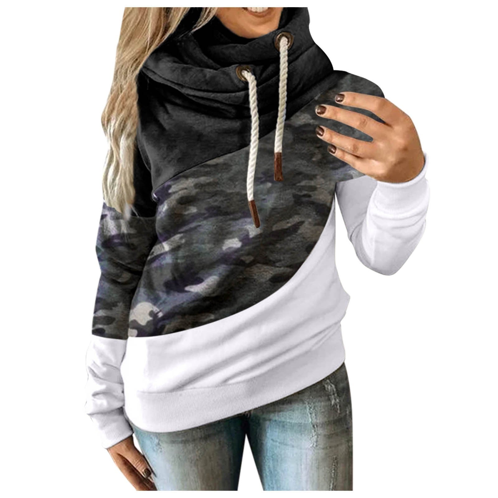 Women's Tri Patterned Hoodie