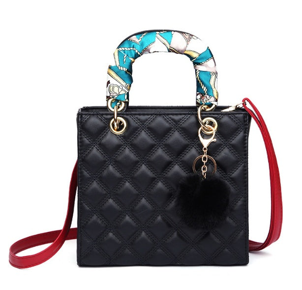 Women's Diamond Patterned Crossbody Bag