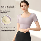 Women's Chest Padded Slim-Fit Athletic Top