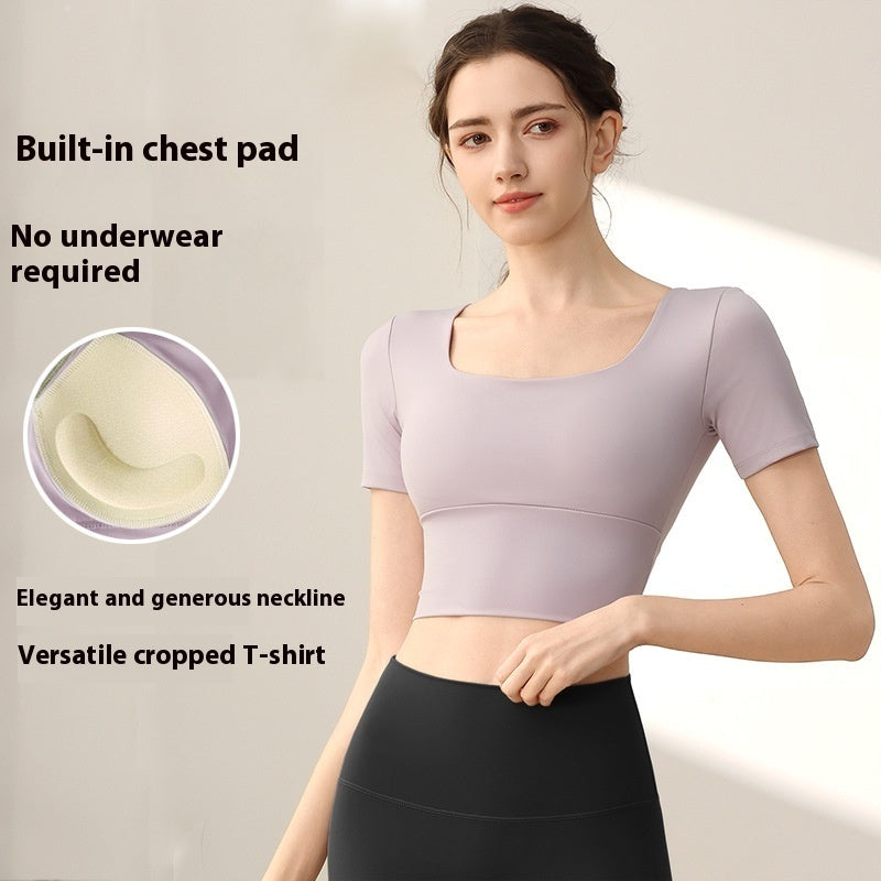 Women's Chest Padded Slim-Fit Athletic Top