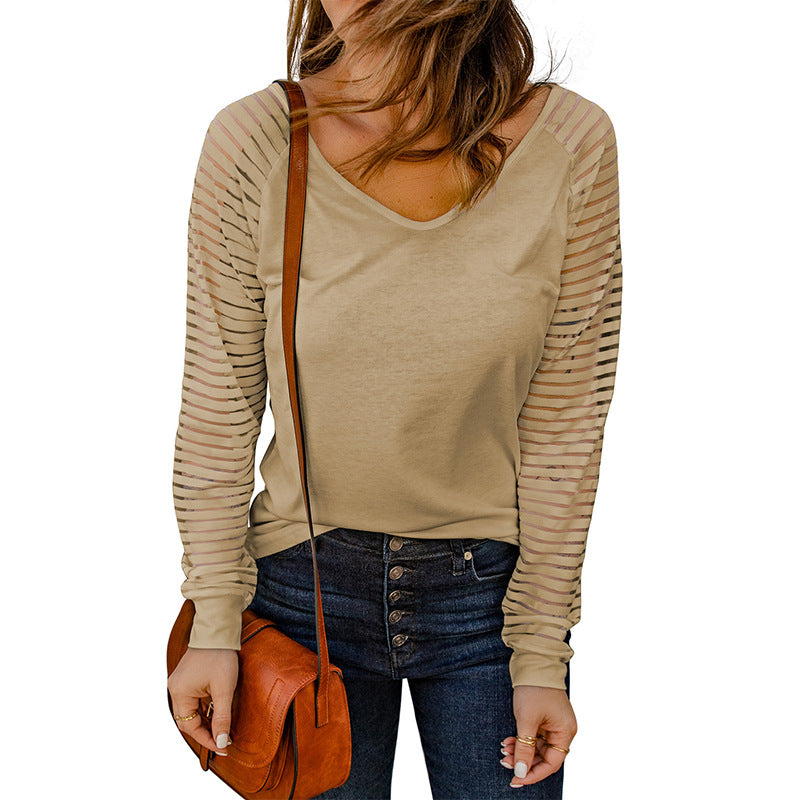 Women's Striped Sleeve Top