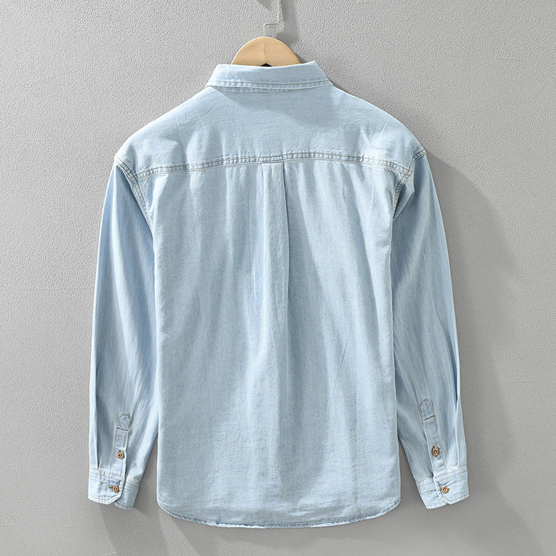 Men's Japanese-style Retro Denim Long Sleeve Shirt