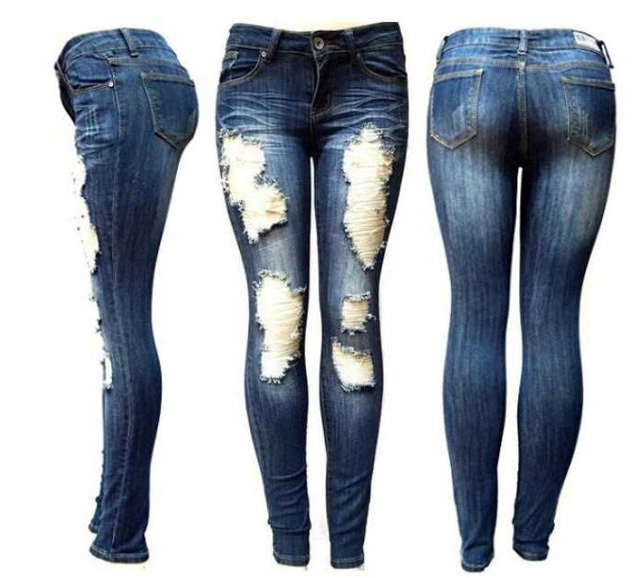 Women Ripped Slim-Fit Jeans
