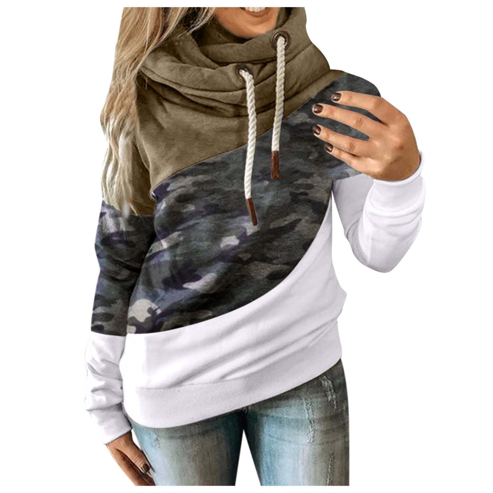 Women's Tri Patterned Hoodie