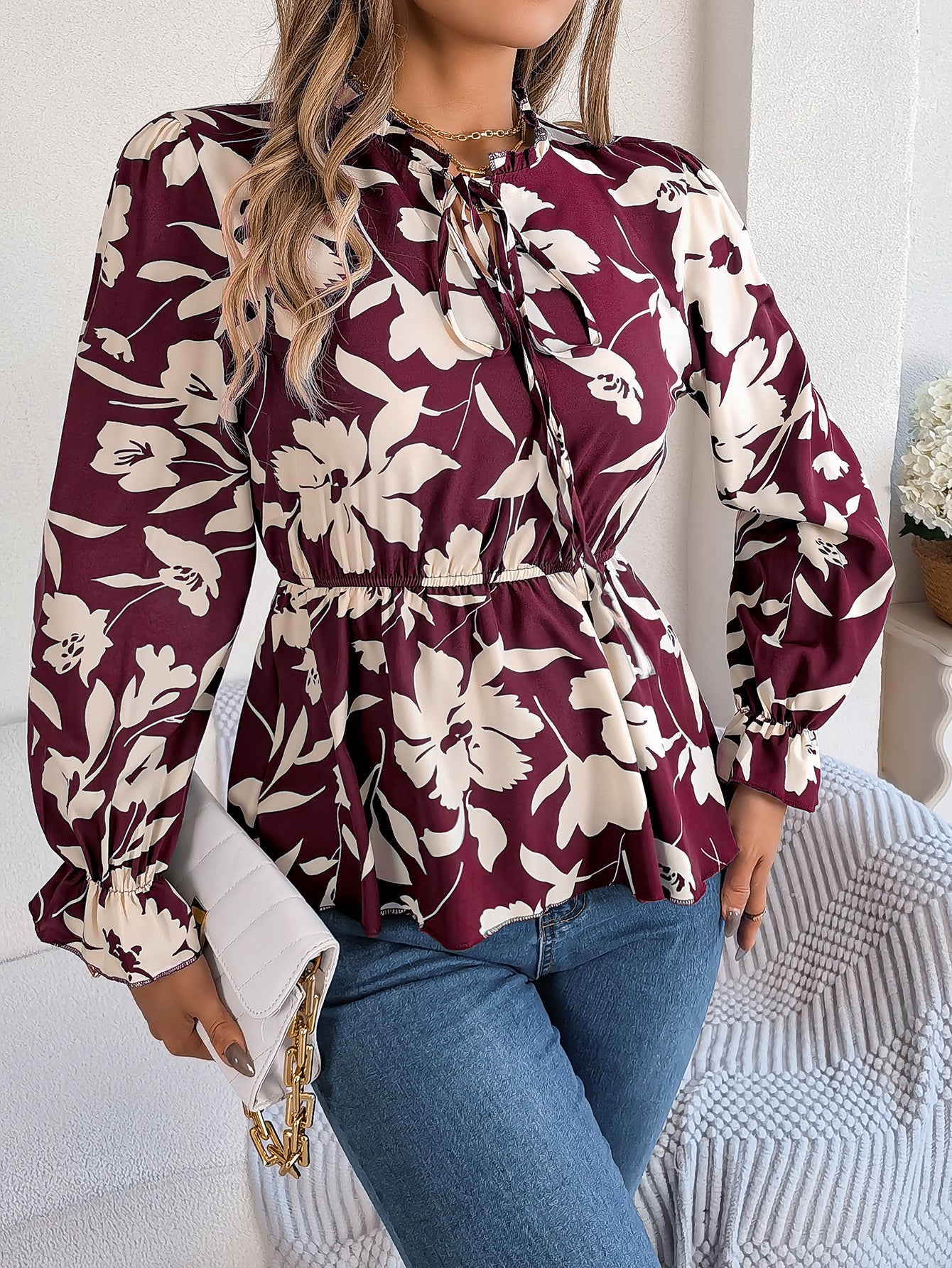 Women's Floral Long Sleeve Top