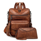 Women's Backpack With Two-tone Fringe