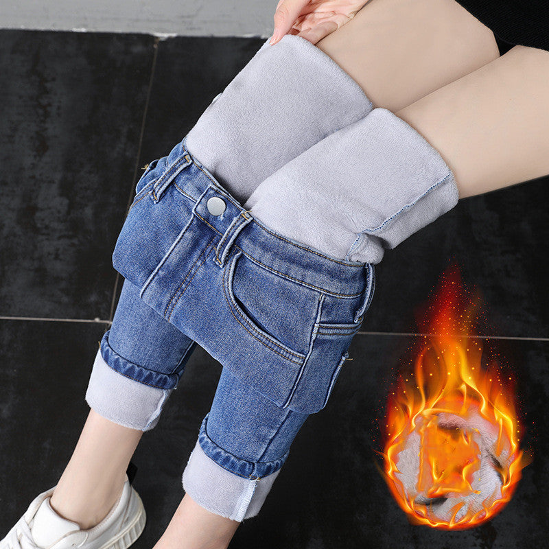 Women's Thick Fleece Jeans