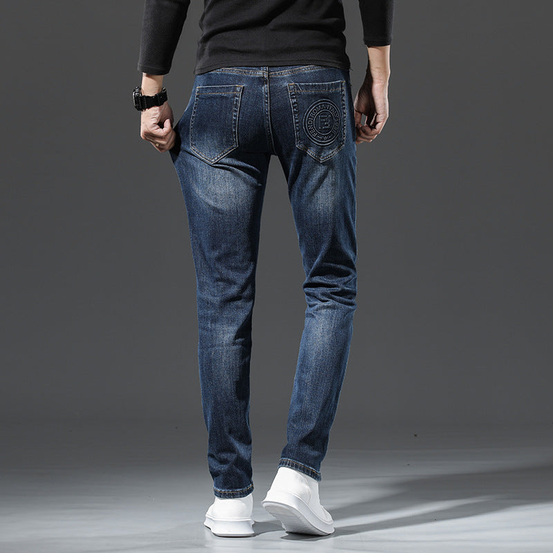 Men's Slim Fit Patterned Jeans