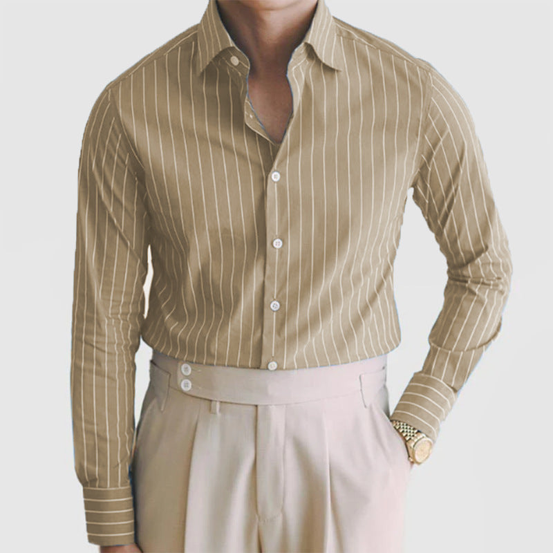 Men's Striped Long Sleeve Shirt