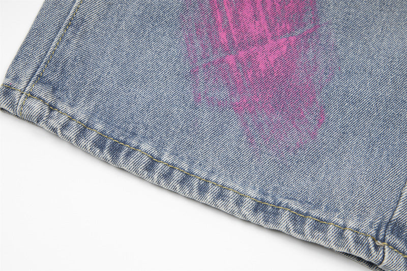 Messy Art Retro Street Hip Hop Graffiti Jeans
