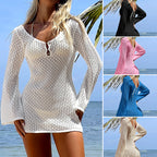 Women's Knitted Hollow Geometric Textured Short Dress