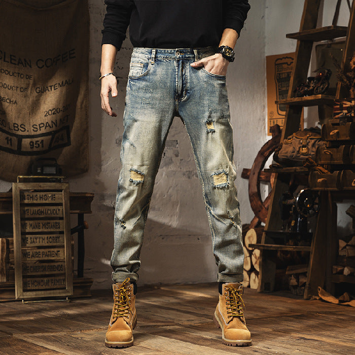 Men's Vintage Distressed Jeans