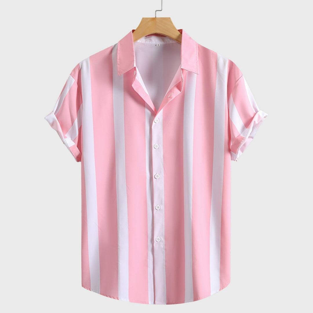 Men's Beach Short-sleeved Lapel Shirt