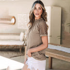 Women's Short-sleeved Lace Top