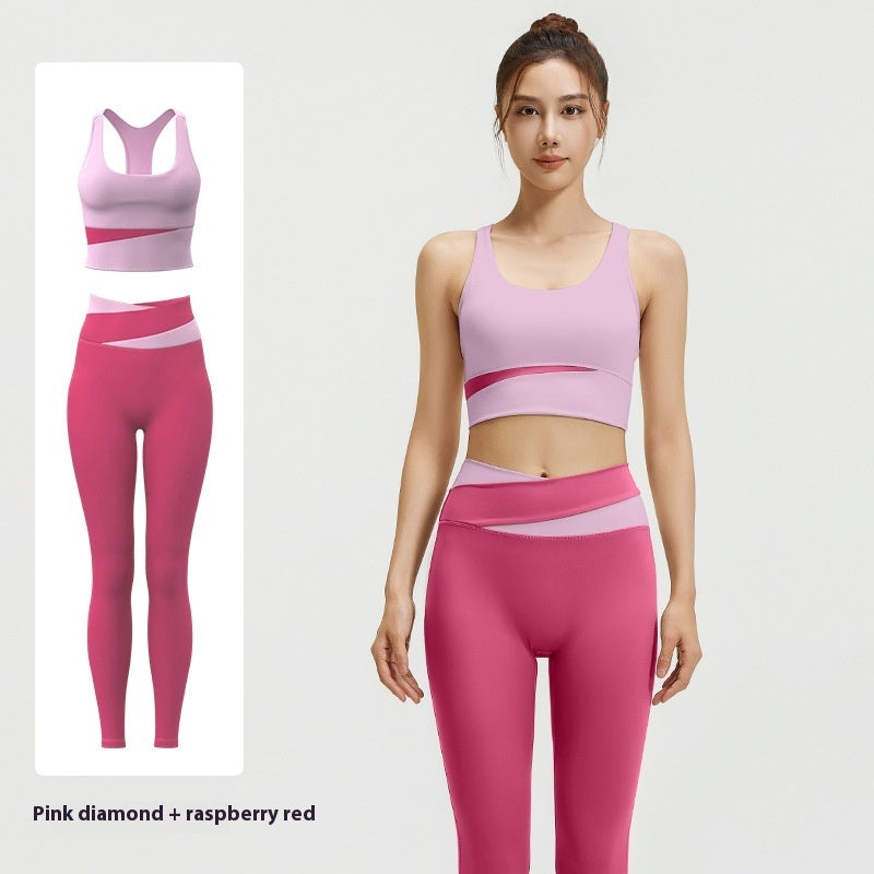Women's Shockproof Supportive Belly Contracting 2 Piece Yoga Set
