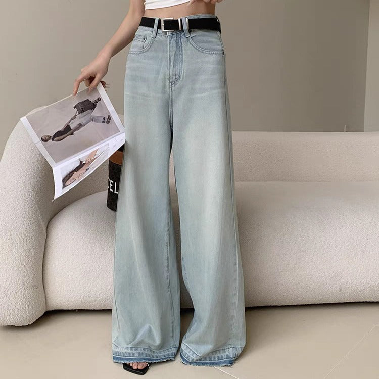 Women's Loose Straight Wide Leg Mop Pants