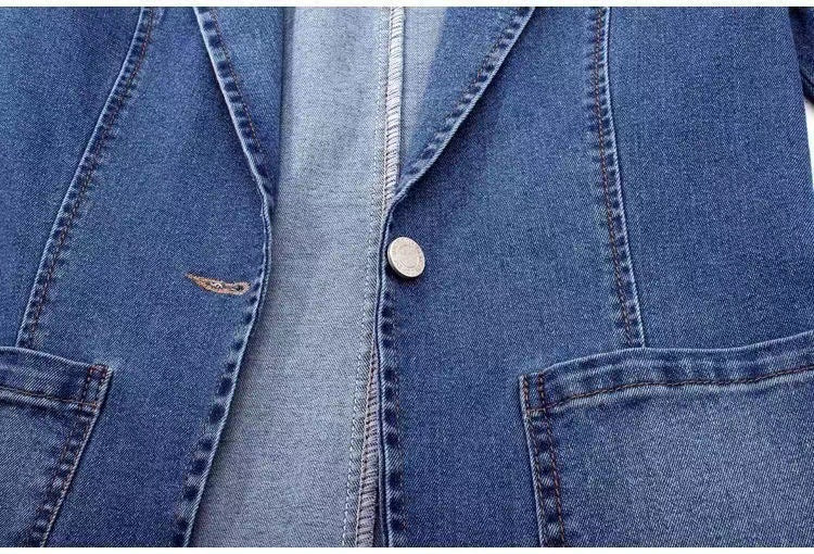 Women's Single Buttoned Denim Coat