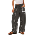 Women's Y2K Black Striped Wide-Leg Pants