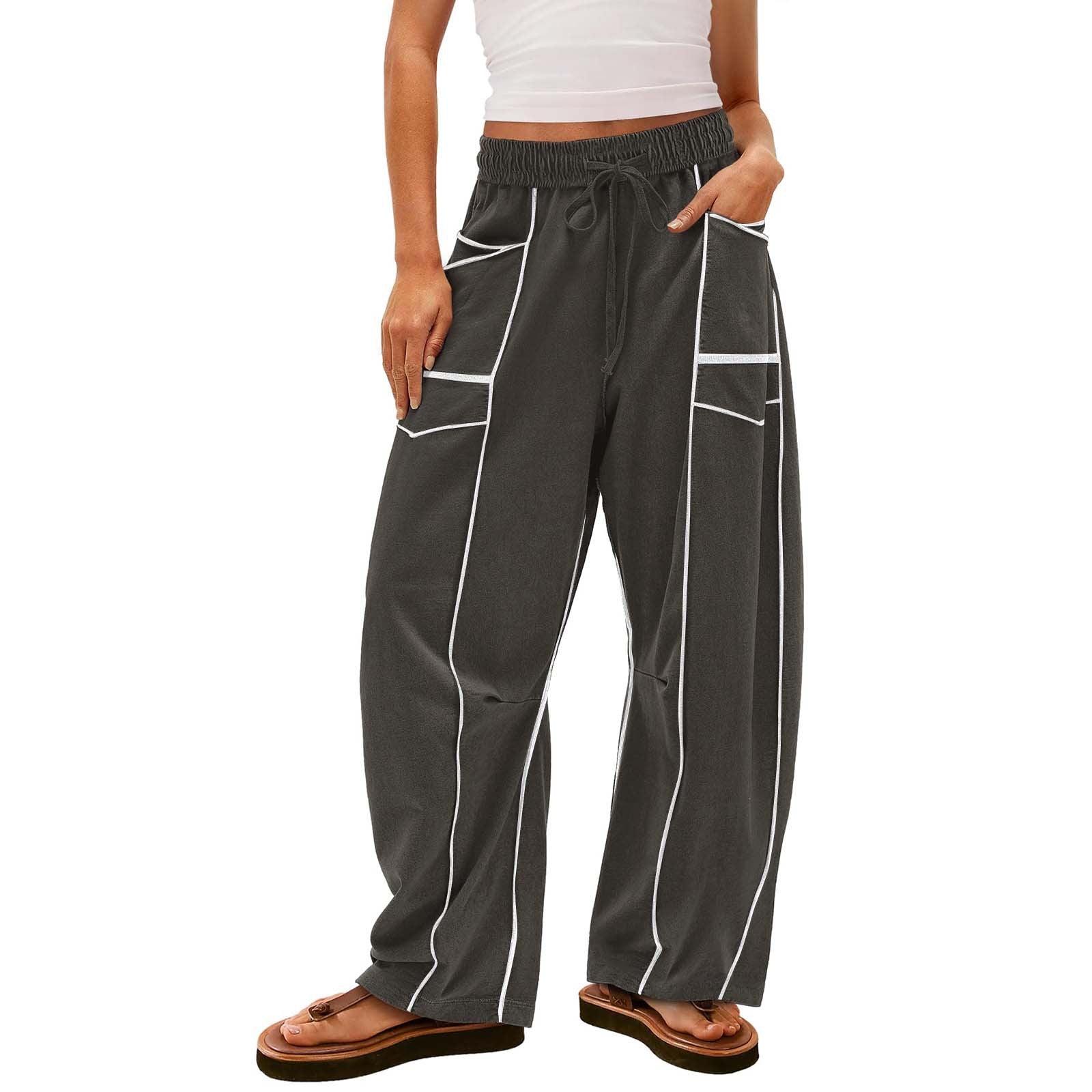 Women's Y2K Black Striped Wide-Leg Pants