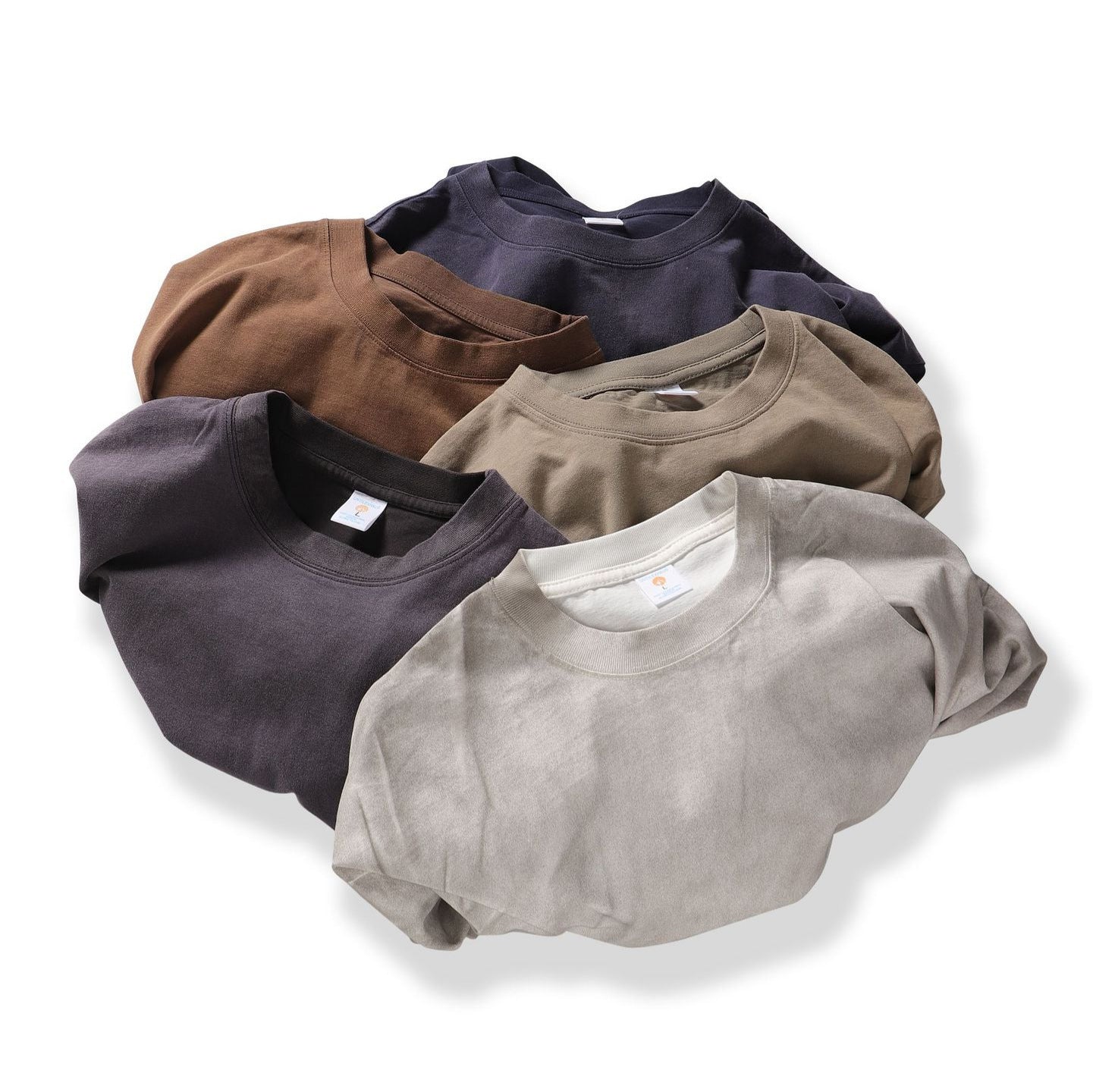 American Retro Double Yarn Pure Combed Cotton Gradient T-shirt