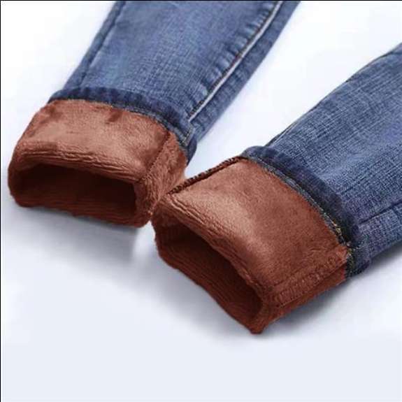 Women's High-waisted Fleece Jeans