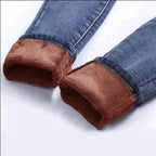 Women's High-waisted Fleece Jeans