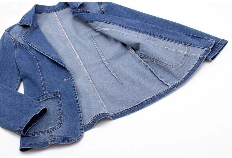 Women's Single Buttoned Denim Coat