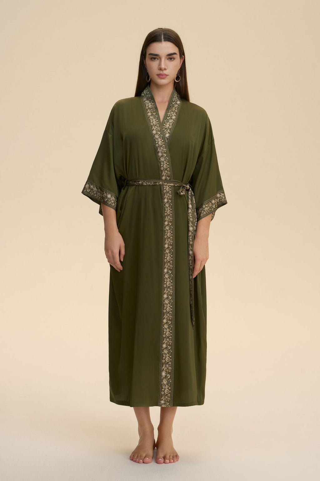 Women's Solid-Color Laced Robe