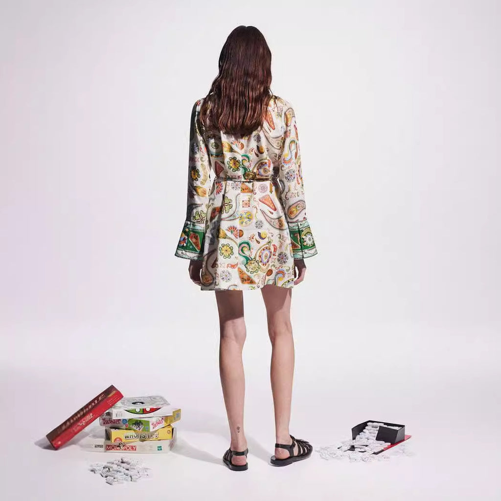 Women's Muraled Linen Dress
