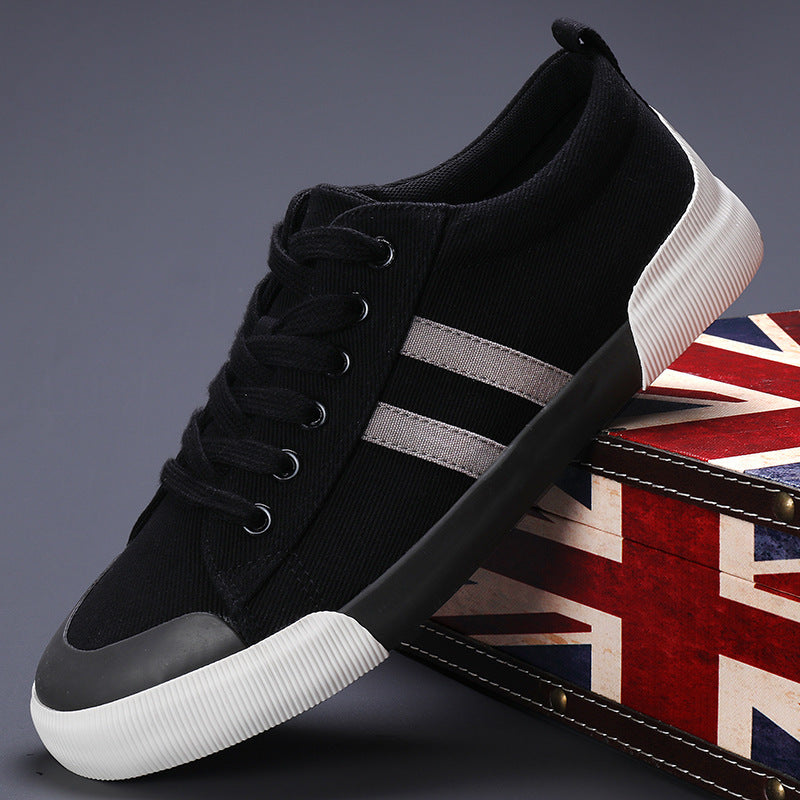 Autumn Men's Shoes New Breathable Canvas Shoes Korean Style Versatile Casual Low-top Flat