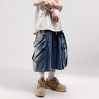 Men's Loose Cargo Denim Shorts