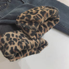 Women's High-rise Leopard Print Fleece Jeans