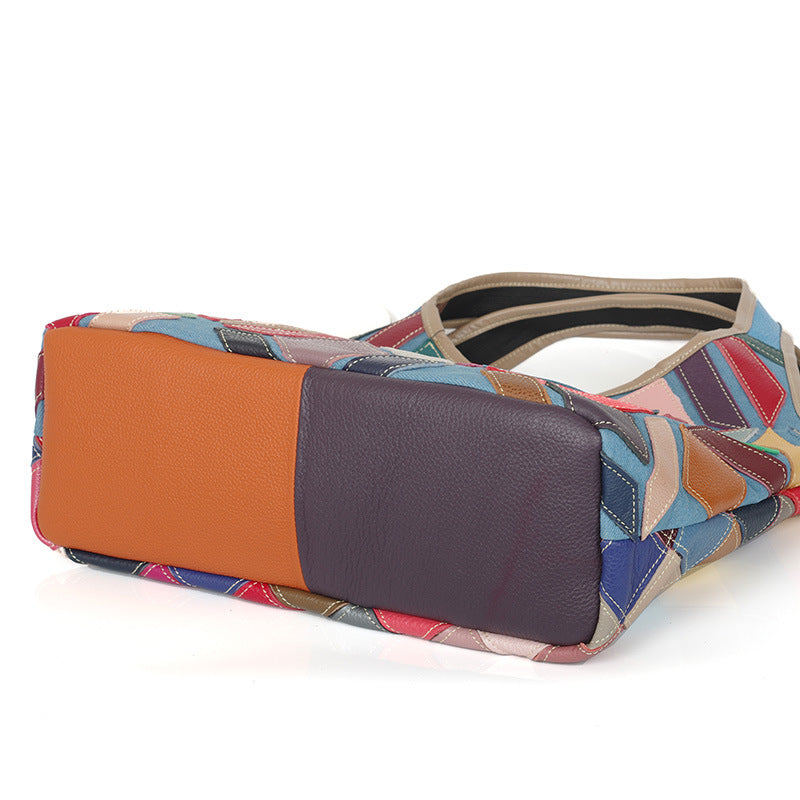 Women's Genuine Leather Multicolor Crossbody Bag