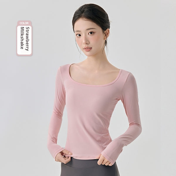 Women's High Elastic Long Sleeve Slim Fit Yoga Top