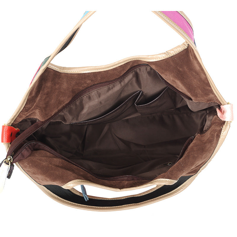 Women's Genuine Leather Multicolor Crossbody Bag
