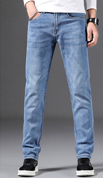 Men's Slim Fit Elastic Straight Jeans