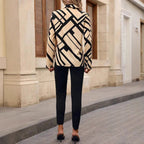 Women's Elegant Printed Long-sleeve Top