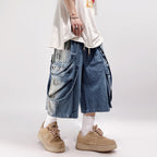 Men's Loose Cargo Denim Shorts