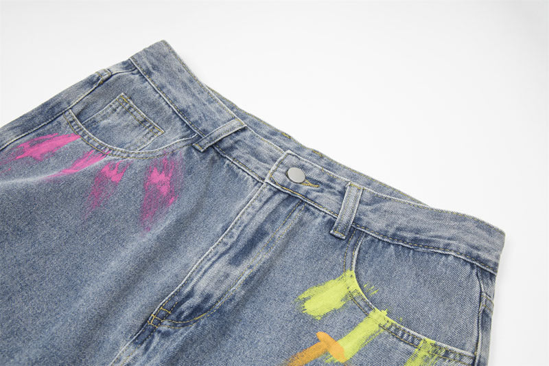 Messy Art Retro Street Hip Hop Graffiti Jeans
