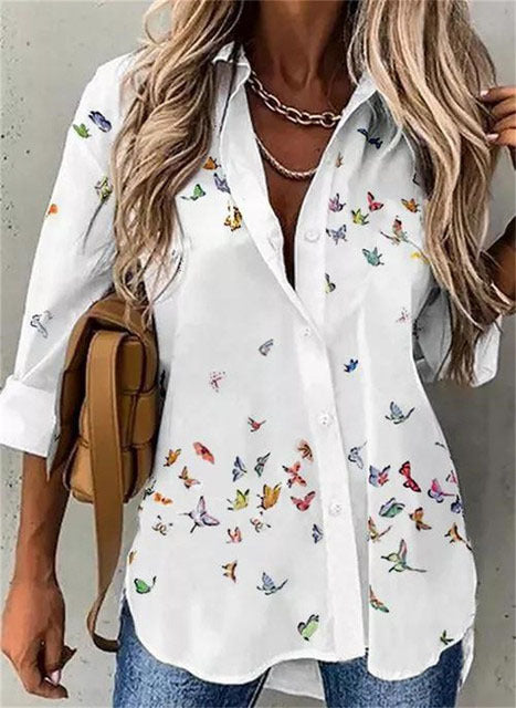 Women's Botanical And Abstract Long Sleeve Shirt