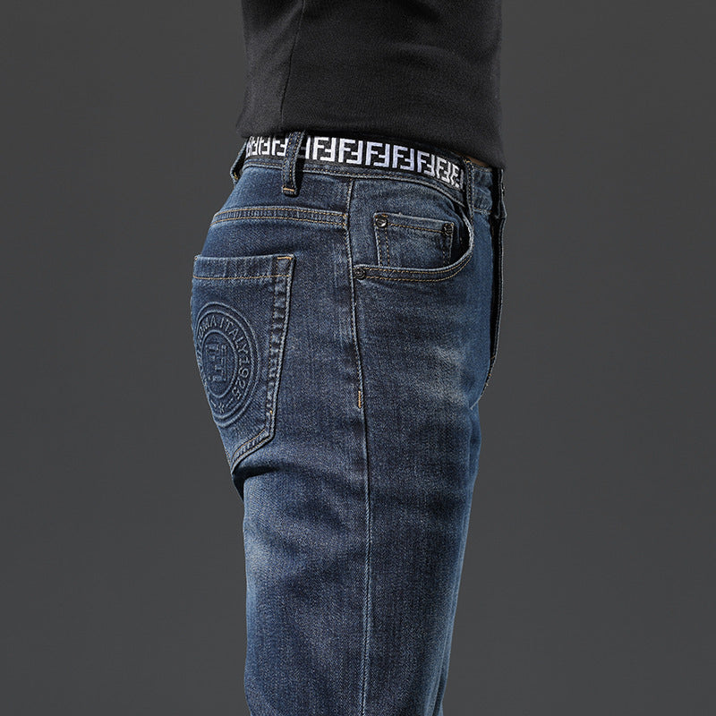 Men's Slim Fit Patterned Jeans