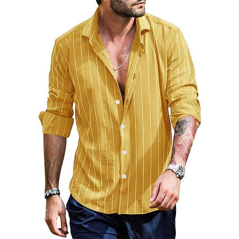 Men's Striped Long Sleeve Shirt