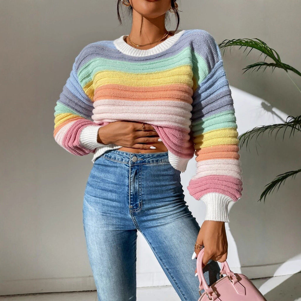 Women's Lantern Sleeved Candy Sweater