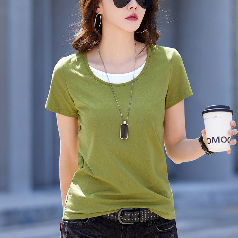 Women's  Round Neck Short Sleeve T-shirt